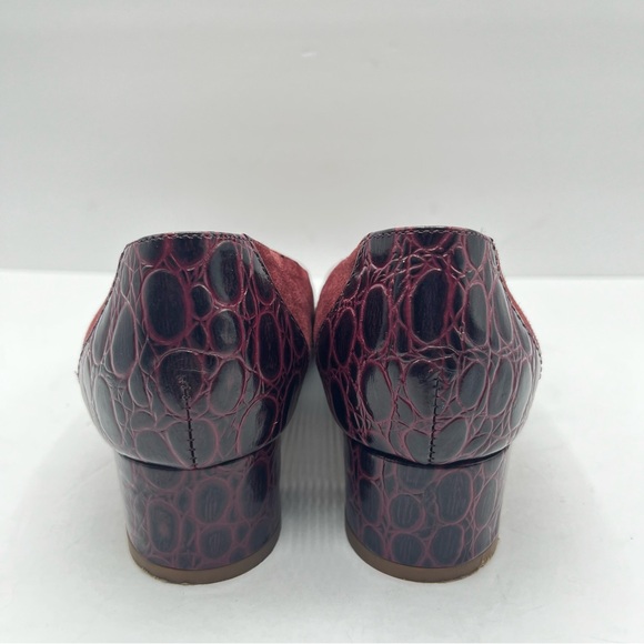 J. Crew Women’s Size 8.5 Merlot Evelyn Croc Embossed Heel Date Work Classic Xmas - Picture 12 of 16